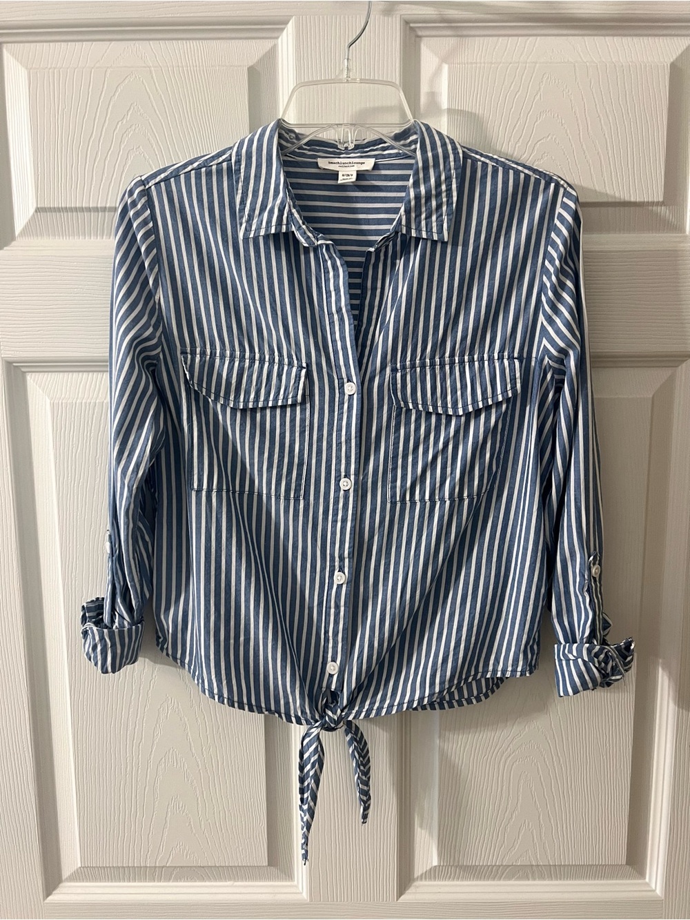 beachlunchlounge Tie-Front Button Down Shirt